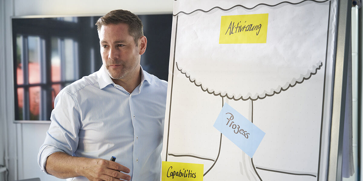 Dirk Geckler vor dem Flipchart | © Healthcare Sellution GmbH